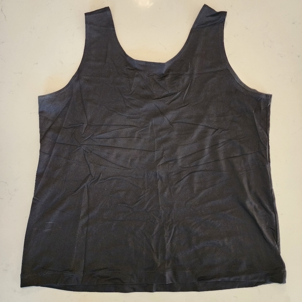 Chico's Black Sleeveless Tank Top Women's Large XL Base Layer Classic Neutral